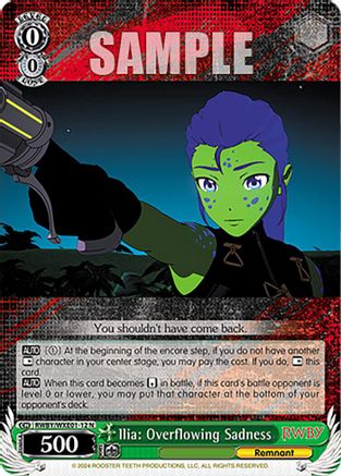Ilia: Overflowing Sadness (RWBY/WXE01-12 N) - RWBY Premium Booster