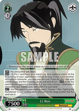 Li Ren (RWBY/WXE01-22 N) - RWBY Premium Booster