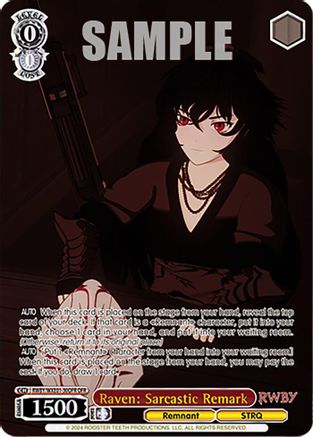 Raven: Sarcastic Remark (OFR) (RWBY/WXE01-30OFR OFR) - RWBY Premium Booster