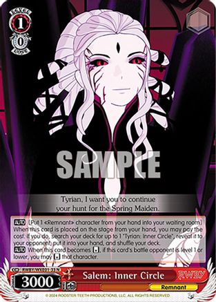 Salem: Inner Circle (RWBY/WXE01-33 N) - RWBY Premium Booster
