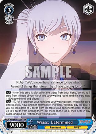 Weiss: Determined (RWBY/WXE01-53 N) - RWBY Premium Booster