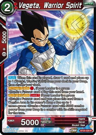 Vegeta, Warrior Spirit (BT25-029) - Legend of the Dragon Balls Foil
