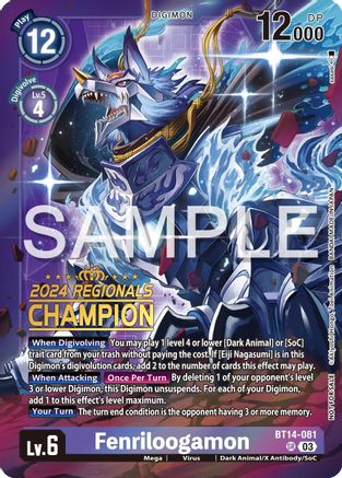Fenriloogamon (2024 Regionals Champion) (BT14-081) - Blast Ace Foil