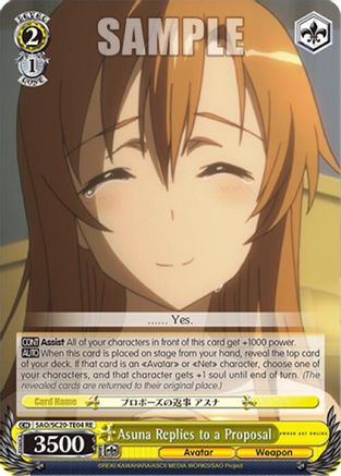 Asuna Replies to a Proposal (TD) (SAO/S20-TE04 RE) - Sword Art Online Chronicle Set