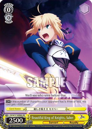 Beautiful King of Knights, Saber (SR) (FZ/SC17-E006S RE) - Fate/Zero Chronicle Set