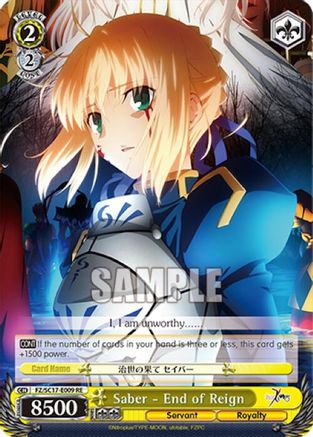 Saber - End of Reign (FZ/SC17-E009 RE) - Fate/Zero Chronicle Set