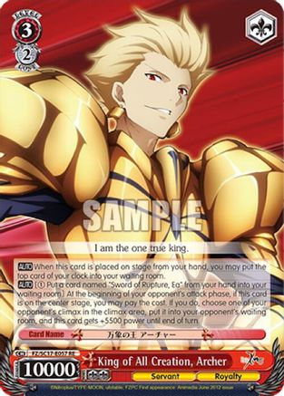 King of All Creation, Archer (FZ/SC17-E057 RE) - Fate/Zero Chronicle Set