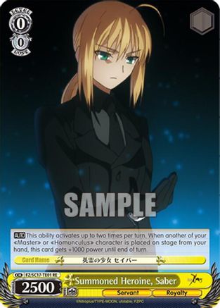 Summoned Heroine, Saber (FZ/SC17-TE01 RE) - Fate/Zero Chronicle Set