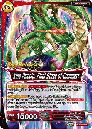 King Piccolo // King Piccolo, Final Stage of Conquest (BT25-002) - Legend of the Dragon Balls PreRelease Cards