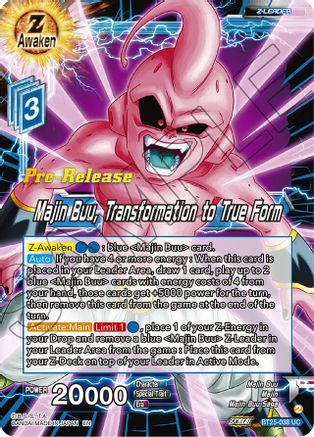Majin Buu, Transformation to True Form (BT25-038) - Legend of the Dragon Balls PreRelease Cards