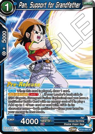 Pan, Support for Grandfather (BT25-068) - Legend of the Dragon Balls PreRelease Cards