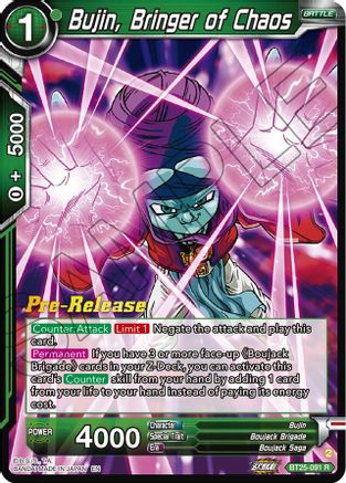 Bujin, Bringer of Chaos (BT25-091) - Legend of the Dragon Balls PreRelease Cards Foil