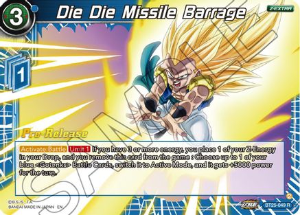 Die Die Missile Barrage (BT25-049) - Legend of the Dragon Balls PreRelease Cards Foil
