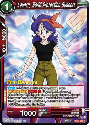 Launch, World Protection Support (BT25-018) - Legend of the Dragon Balls PreRelease Cards Foil