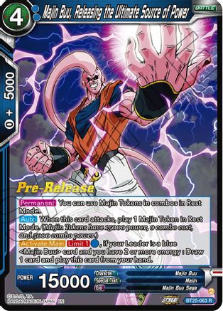 Majin Buu, Releasing the Ultimate Source of Power (BT25-063) - Legend of the Dragon Balls PreRelease Cards Foil