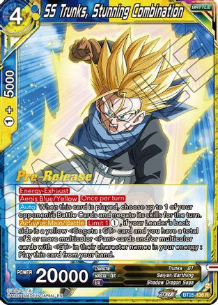 SS Trunks, Stunning Combination (BT25-136) - Legend of the Dragon Balls PreRelease Cards Foil