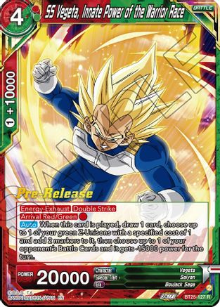 SS Vegeta, Innate Power of the Warrior Race (BT25-127) - Legend of the Dragon Balls PreRelease Cards Foil