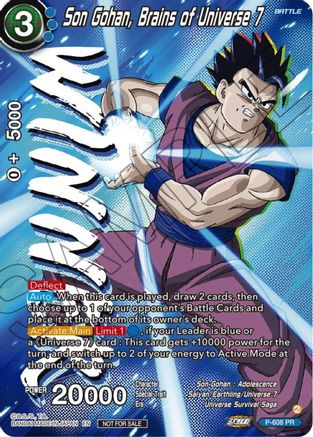 Son Gohan, Brains of Universe 7 (Zenkai Series Tournament Pack Vol.8) (Winner) (P-608) - Tournament Promotion Cards Foil