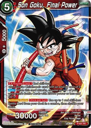Son Goku, Final Power (Zenkai Series Tournament Pack Vol.8) (P-601) - Tournament Promotion Cards