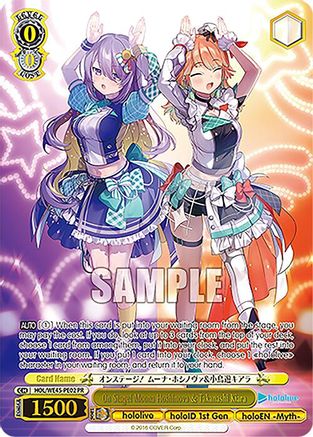 On Stage! Moona Hoshinova & Takanashi Kiara (PR) (HOL/WE45-PE02 PR) - hololive production feat. Weiss Schwarz Ambassadors Premium Set