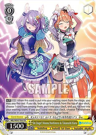 On Stage! Moona Hoshinova & Takanashi Kiara (HOL/WE45-TE02 TD) - hololive production feat. Weiss Schwarz Ambassadors Premium Set