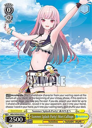Summer Splash Party! Mori Calliope (HOL/WE44-E04 N) - hololive production Summer Collection Premium Booster