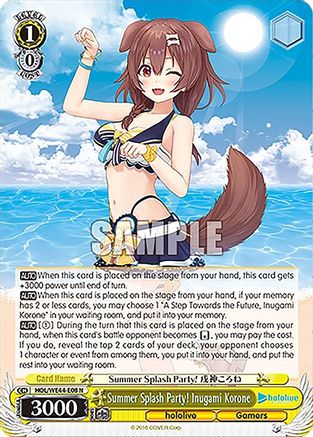 Summer Splash Party! Inugami Korone (HOL/WE44-E08 N) - hololive production Summer Collection Premium Booster