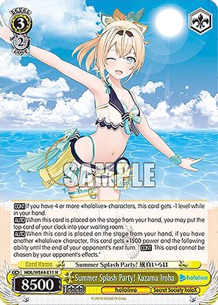 Summer Splash Party! Kazama Iroha (HOL/WE44-E11 N) - hololive production Summer Collection Premium Booster