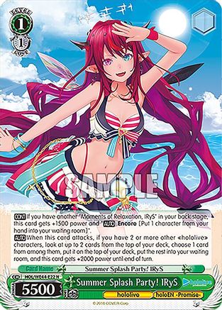 Summer Splash Party! IRyS (HOL/WE44-E22 N) - hololive production Summer Collection Premium Booster