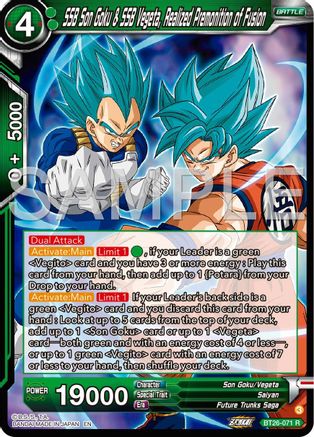 SSB Son Goku & SSB Vegeta, Realized Premonition of Fusion (BT26-071) - Ultimate Advent