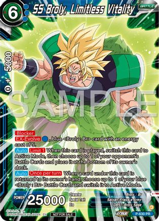 SS Broly, Limitless Vitality (Zenkai Series Tournament Pack Vol.9) (P-630) - Promotion Cards