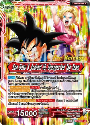 Son Goku // Son Goku & Android 18, Unexpected Tag Team (BT26-001) - Ultimate Advent PreRelease Cards