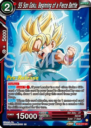 SS Son Goku, Beginning of a Fierce Battle (BT26-011) - Ultimate Advent PreRelease Cards
