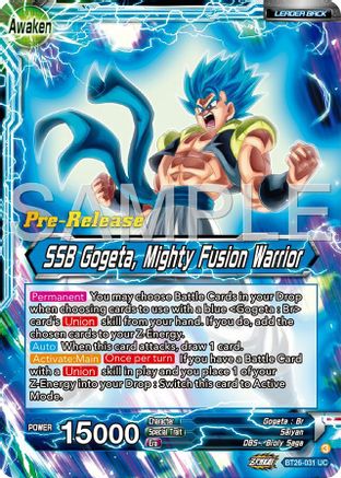 Gogeta // SSB Gogeta, Mighty Fusion Warrior (BT26-031) - Ultimate Advent PreRelease Cards