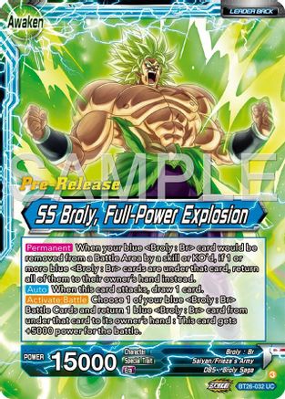 Broly // SS Broly, Full-Power Explosion (BT26-032) - Ultimate Advent PreRelease Cards