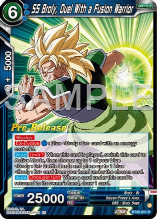 SS Broly, Duel With a Fusion Warrior (BT26-051) - Ultimate Advent PreRelease Cards