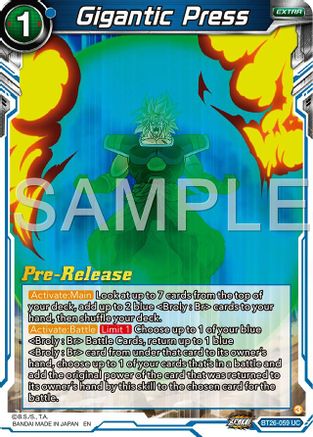 Gigantic Press (BT26-059) - Ultimate Advent PreRelease Cards
