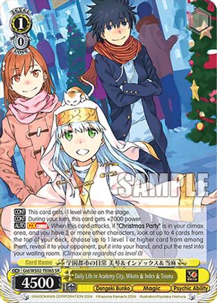 Daily Life in Academy City, Mikoto & Index & Touma (SR) (Gid/WS02-TE06S SR) - Dengeki Bunko