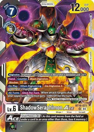 ShadowSeraphimon ACE (BT18-071) - Release Special Booster 2.0 Foil