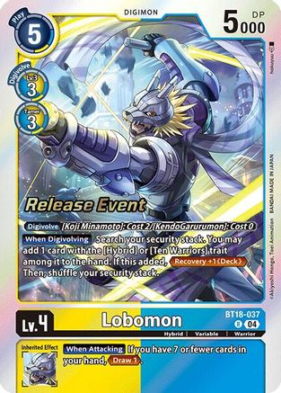Lobomon (BT18-037) - Release Special Booster 2.0 Celebration Event Cards Foil
