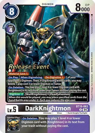 DarkKnightmon (BT19-063) - Release Special Booster 2.0 Celebration Event Cards Foil