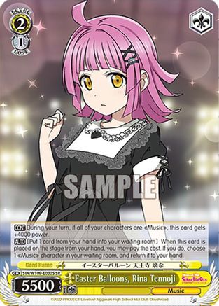 Easter Balloons, Rina Tennoji (SR) (SIN/W109-E030S SR) - Love Live! School idol festival 2 MIRACLE LIVE!