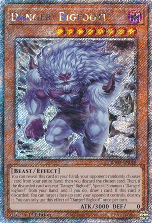 Danger! Bigfoot! (Alternate Art) (Platinum Secret Rare) (RA03-EN019) - Quarter Century Bonanza 1st Edition