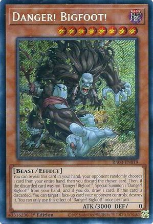 Danger! Bigfoot! (Secret Rare) (RA03-EN019) - Quarter Century Bonanza 1st Edition