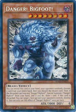 Danger! Bigfoot! (Alternate Art) (Secret Rare) (RA03-EN019) - Quarter Century Bonanza 1st Edition