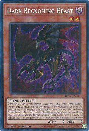 Dark Beckoning Beast (Secret Rare) (RA03-EN027) - Quarter Century Bonanza 1st Edition
