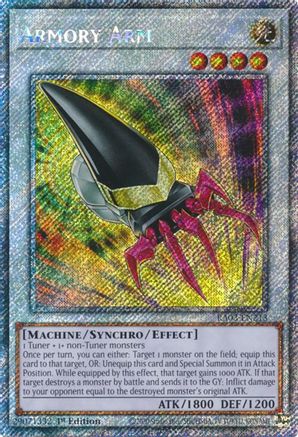 Armory Arm (Platinum Secret Rare) (RA03-EN213) - Quarter Century Bonanza 1st Edition