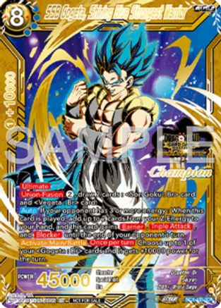 SSB Gogeta, Shining Blue Strongest Warrior (Champion) (BT26-138) - Tournament Promotion Cards Foil