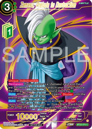 Zamasu, Prelude to Destruction (Championship 2024 Finals Zenkai Pack) (Gold Stamped) (BT23-075) - Tournament Promotion Cards Foil