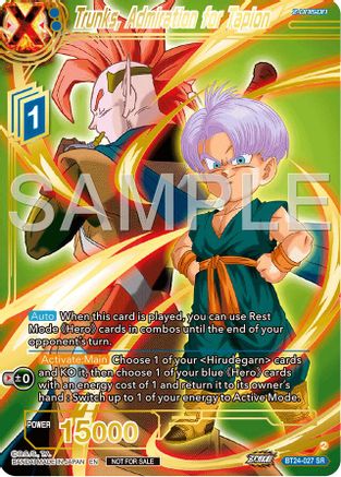 Trunks, Admiration for Tapion (Championship 2024 Finals Zenkai Pack) (Gold Stamped) (BT24-027) - Tournament Promotion Cards Foil